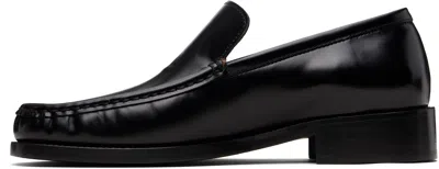 Acne Studios Stamped Monogram Calf Leather Loafers In Black