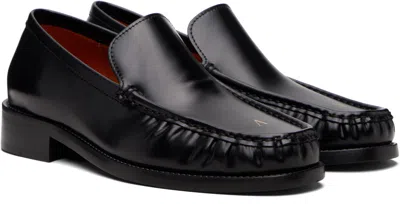 Acne Studios Stamped Monogram Calf Leather Loafers In Black