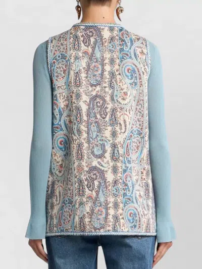 Etro , Jacquard Waistcoat With Floral Paisley Motif, Woman, Multicolour, Size 46