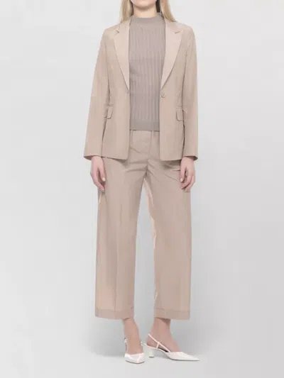 Peserico Wool Single Breasted Blazer Notch Lapels In Neutral