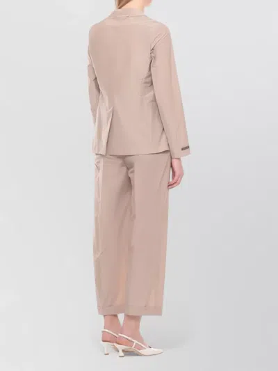 Peserico Wool Single Breasted Blazer Notch Lapels In Neutral