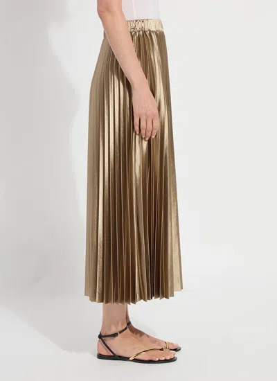 Lyssé Nina Pleated Midi Skirt In Celadon In Gold