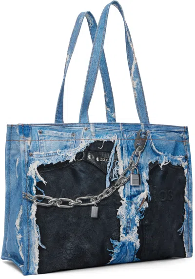 Acne Studios Women Denim Print Tote Bag