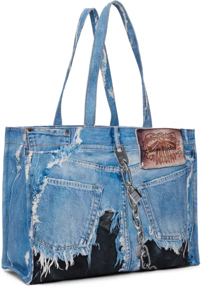 Acne Studios Women Denim Print Tote Bag
