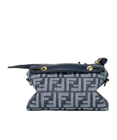 Fendi Soft Mini Shoulder Bag Top Handle Strap In Blue