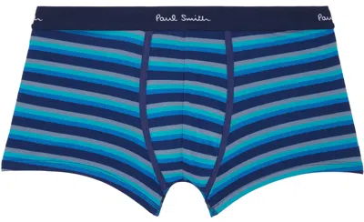 Paul Smith Five-pack Multicolor Stripe & Plain Mixed Boxer Briefs In Blue
