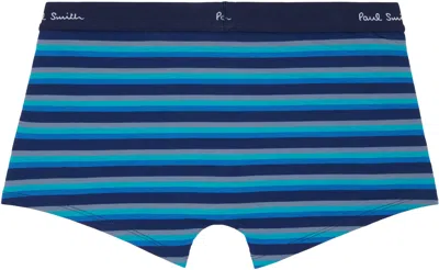Paul Smith Five-pack Multicolor Stripe & Plain Mixed Boxer Briefs In Blue