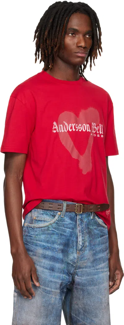 Andersson Bell Heart-printed T-shirt In Red