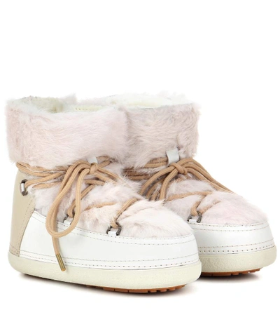 Inuikii 20mm Lapin Fur & Leather Boots, Beige/white In Saedshell