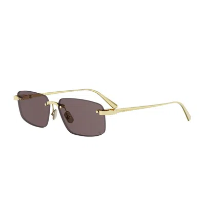 Dior C S4u Rectangular Sunglasses In Gold