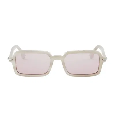 Fendi Selleria Acetate Rectangular Sunglasses In Pink