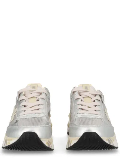 Premiata Silver Moerund 8084 Side-logo Polyester Sneakers In Gray
