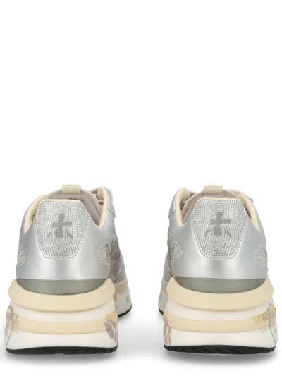 Premiata Silver Moerund 8084 Side-logo Polyester Sneakers In Gray