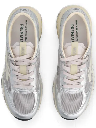 Premiata Silver Moerund 8084 Side-logo Polyester Sneakers In Gray