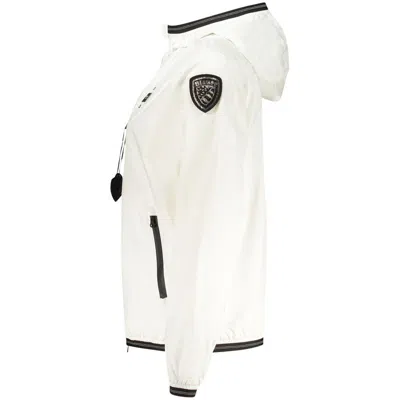 Blauer White Elastane Shell Jacket In White