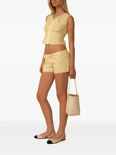 Montce X Elsa Hosk Scalloped Low-rise Drawstring Short In Multi