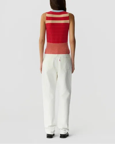 Guest In Residence Collegiate Stripe Vest In Red