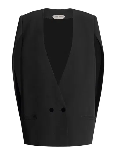 Alberta Ferretti Black Structured Sleeveless Viscose Jacket In Black