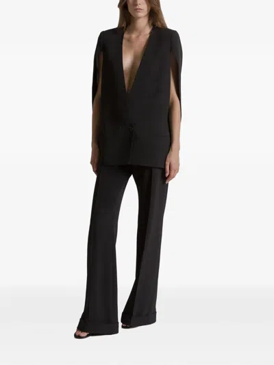 Alberta Ferretti Black Structured Sleeveless Viscose Jacket In Black