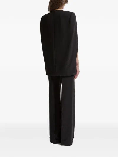 Alberta Ferretti Black Structured Sleeveless Viscose Jacket In Black