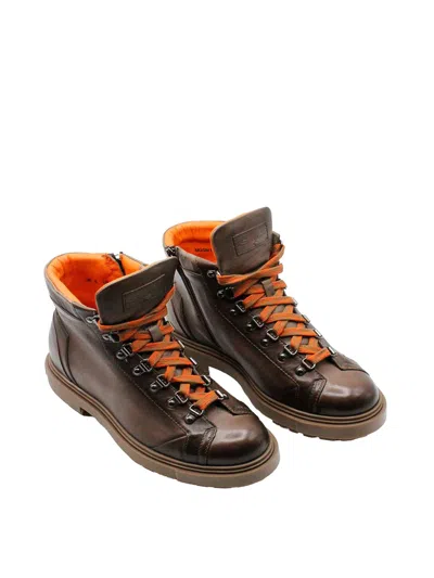 Santoni Ankle Boots In Brown
