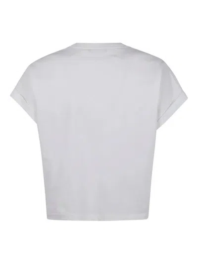 Balmain Mini Cropped T-shirt With Statement Print In White