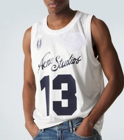 Acne Studios Logo-print Tank T-shirt In White