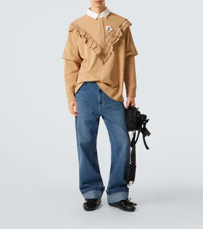 Simone Rocha Crystal-embellished Straight Jeans In Blue