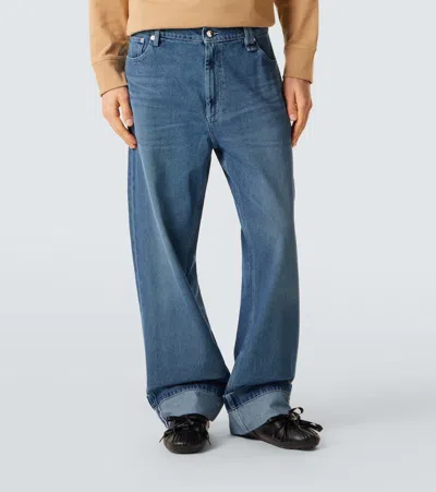 Simone Rocha Crystal-embellished Straight Jeans In Blue