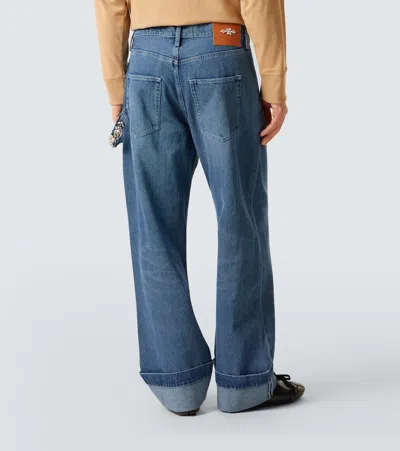 Simone Rocha Crystal-embellished Straight Jeans In Blue
