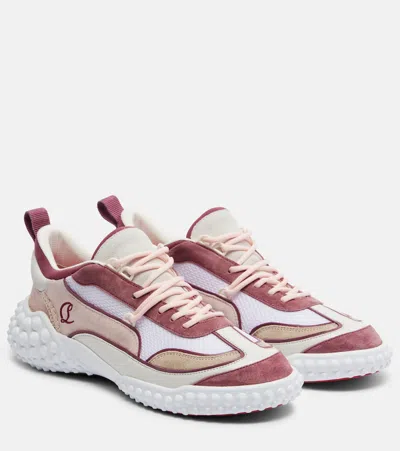 Christian Louboutin Mara Flat Sneakers Rear Pull Tab Contrast Panels In Multi