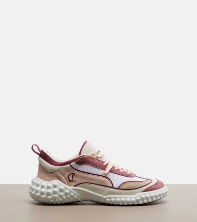Christian Louboutin Mara Flat Sneakers Rear Pull Tab Contrast Panels In Multi