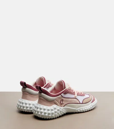 Christian Louboutin Mara Flat Sneakers Rear Pull Tab Contrast Panels In Multi