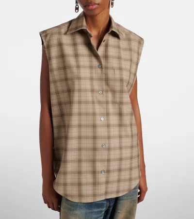 Acne Studios Checked Wool Shirt In Neutral