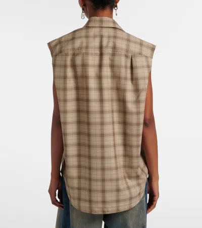 Acne Studios Checked Wool Shirt In Neutral
