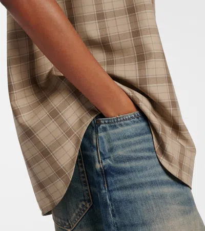 Acne Studios Checked Wool Shirt In Neutral