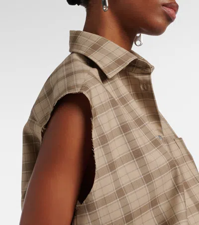 Acne Studios Checked Wool Shirt In Neutral