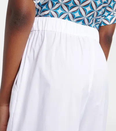 Max Mara Rio High-rise Cotton-blend Wide-leg Pants In White