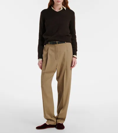 The Row Ponti Velvet Slip-on Shoes In Burgundy