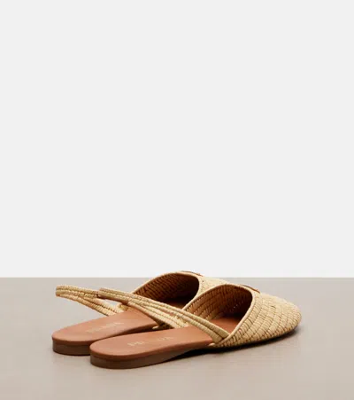 Prada Crochet Slingback Flats In Multi