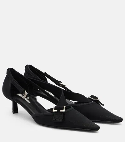 Prada Kitten Heel Pointed Toe Pump In Black