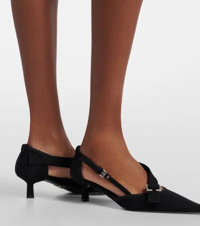 Prada Kitten Heel Pointed Toe Pump In Black