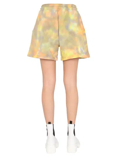 Msgm Relaxed Fit Cotton Shorts In Yellow