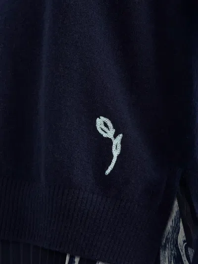 Erdem Embroidered Crew-neck Sweater In Black