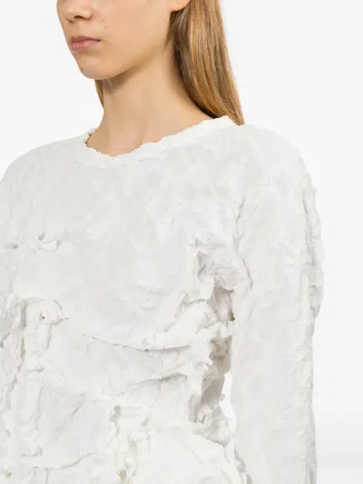 Comme Des Garçons Ruffled Top In White