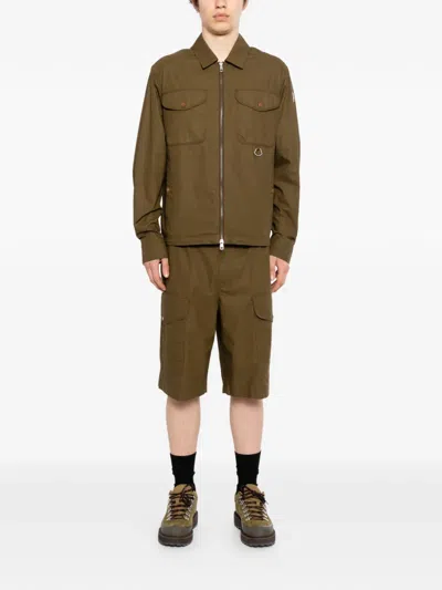 Moncler Drawstring Cargo Shorts In Green