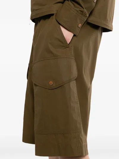 Moncler Drawstring Cargo Shorts In Green