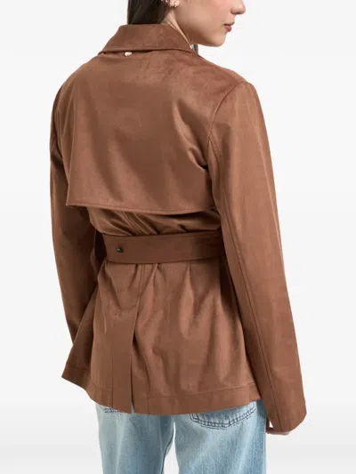 Liu •jo Belted Jacket In Brown