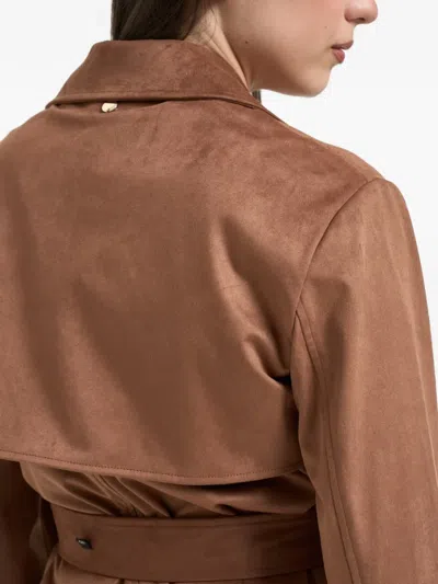 Liu •jo Belted Jacket In Brown