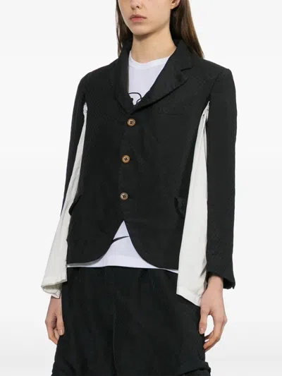 Comme Des Garçons Textured Suit Jacket In Black